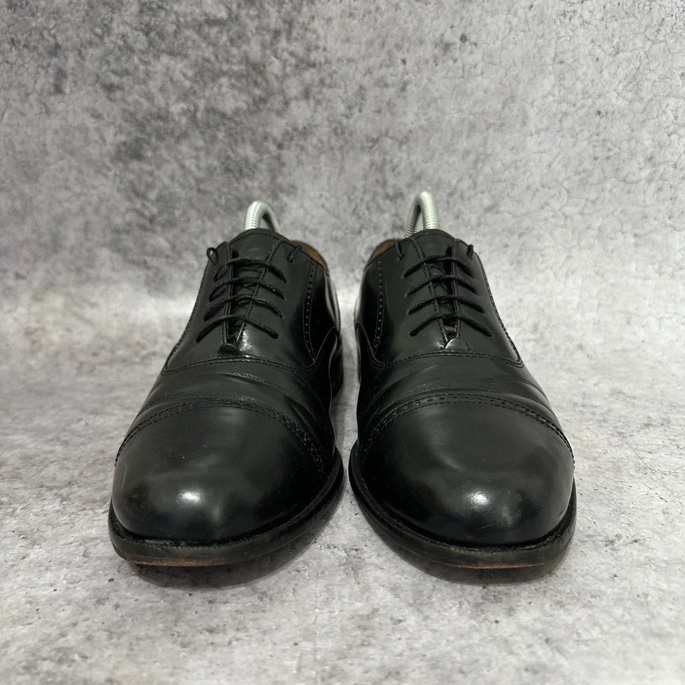 Bostonian Classics Oxford Mens 8.5 Black Leather Cap Toe Dress Shoes 20350